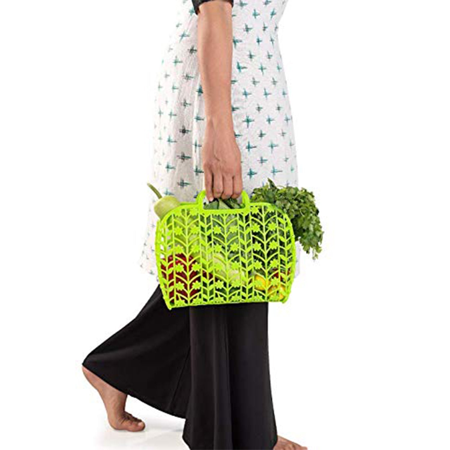 Plastic Foldable Basket Bag || Fruit & Vegetable Storage Basket (3 Pcs Set / Multicolor) Plastic Foldable Basket Bag || Fruit & Vegetable Storage Basket (3 Pcs Set / Multicolor)